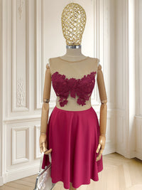 Rochie de gală cu dantelă aplicată potrivită pentru XS/S