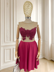 Rochie de gală cu dantelă aplicată potrivită pentru XS/S