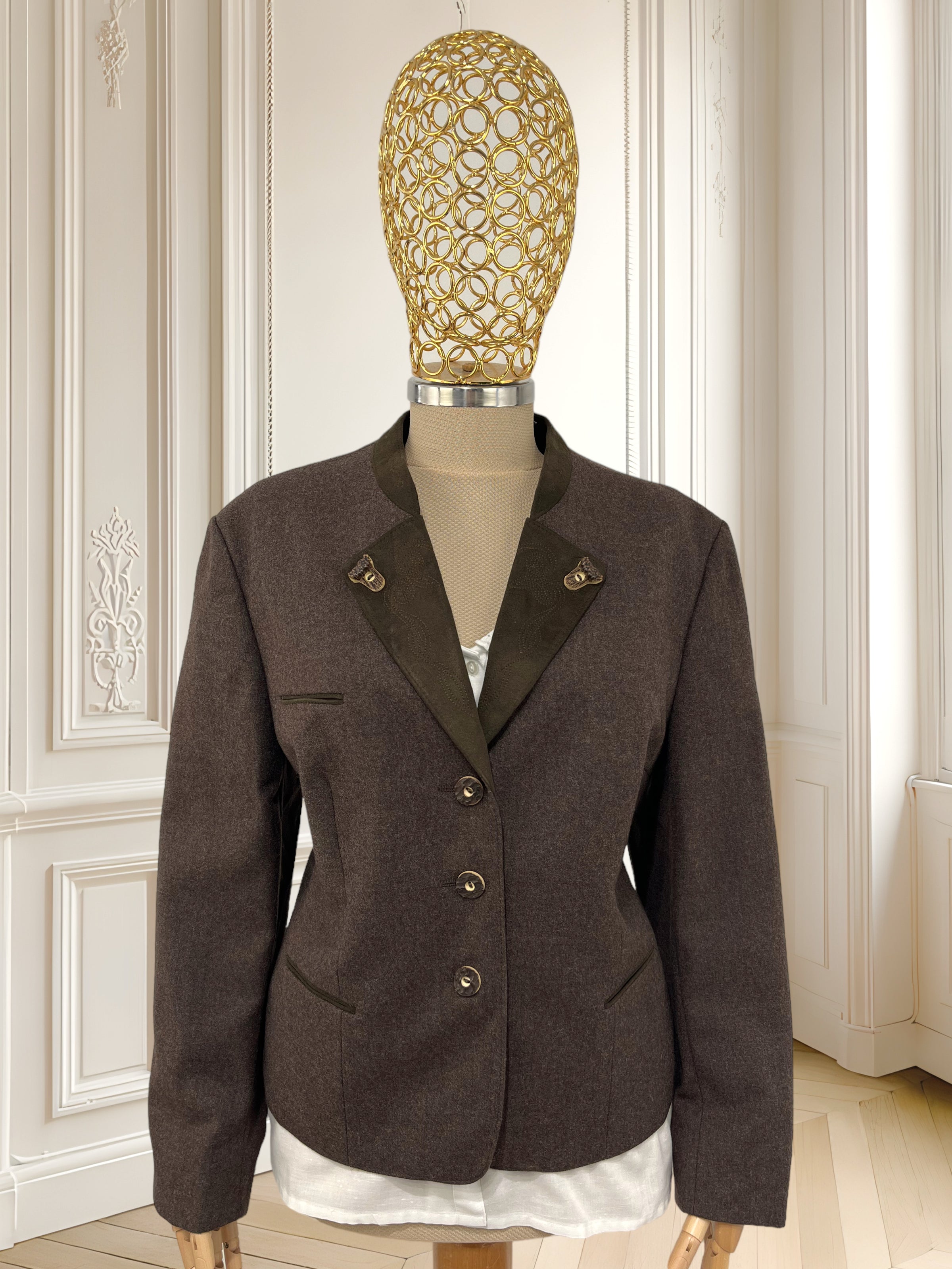 Sacou vintage din lână pură potrivit pentru M/L