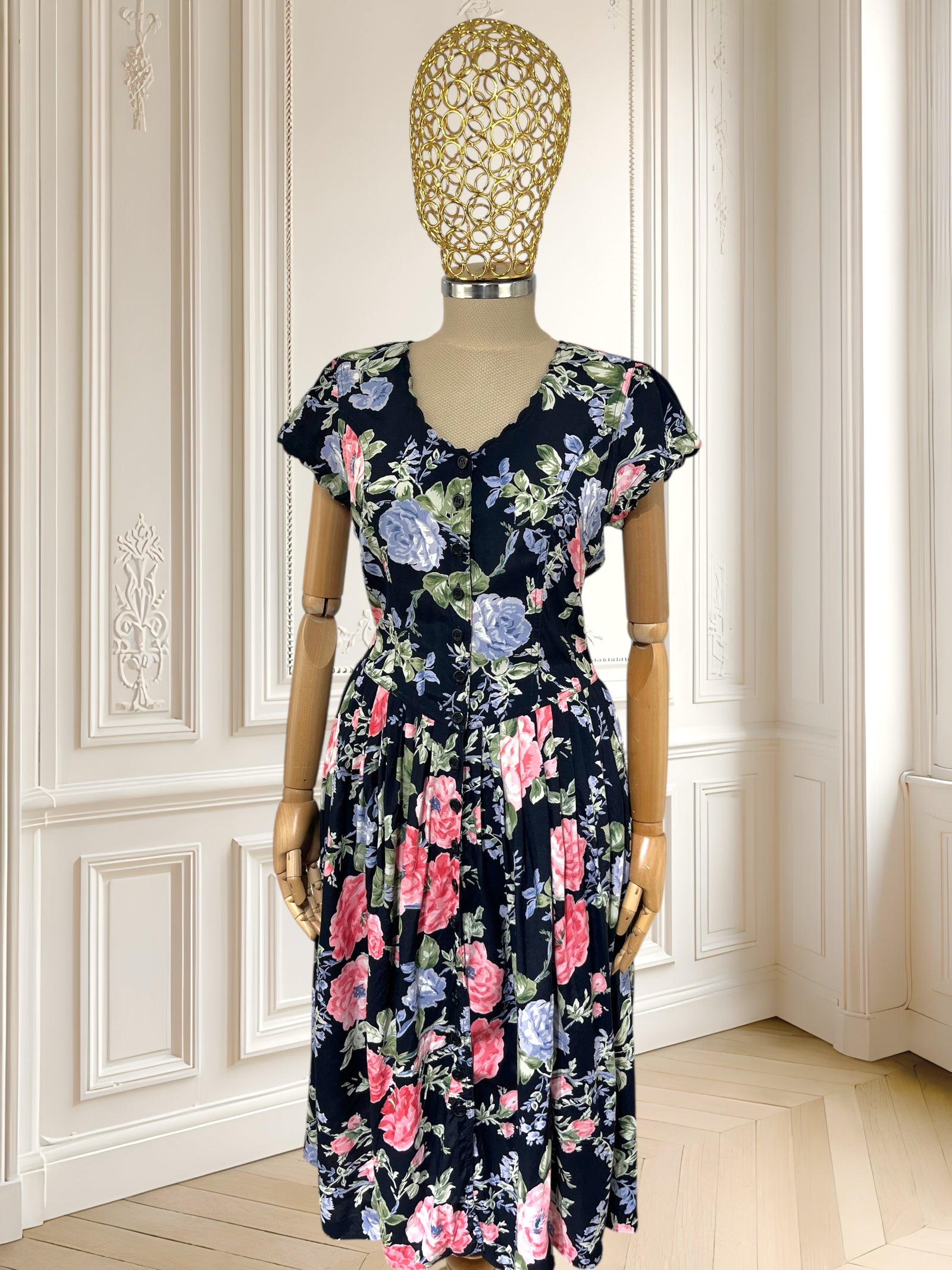 Rochie vintage din vâscoză mărimea M