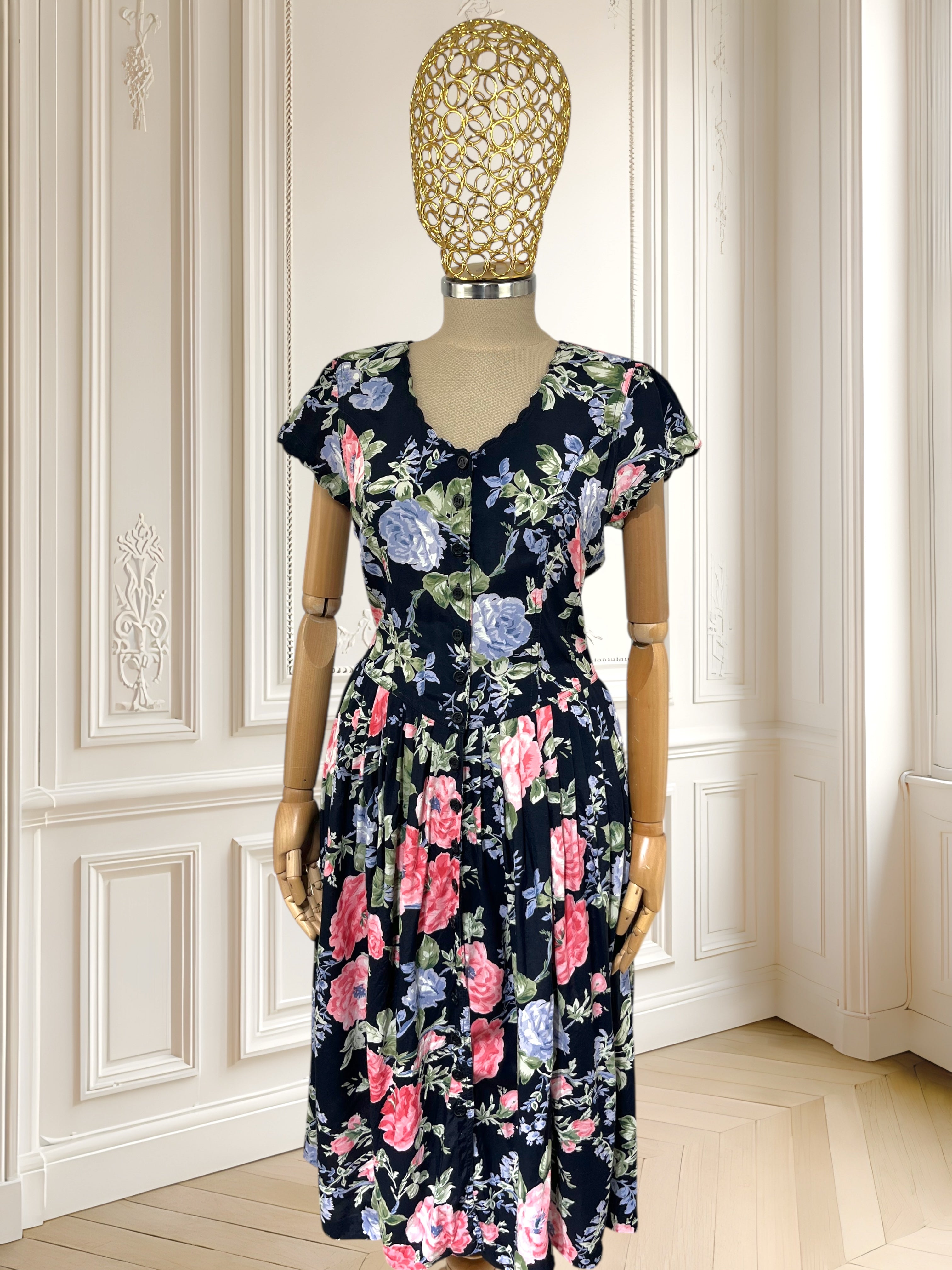 Rochie vintage din vâscoză mărimea M