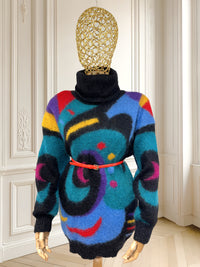 Pulover din mohair cu umeri structurați mărimea L