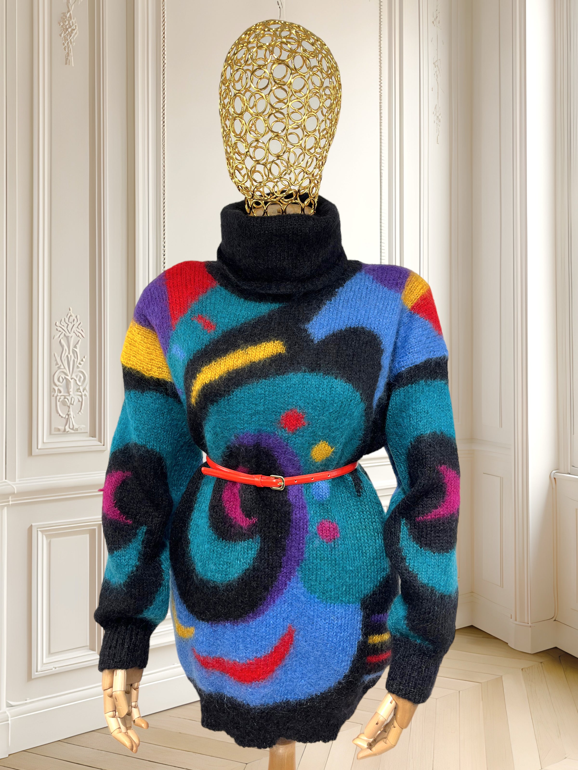 Pulover din mohair cu umeri structurați mărimea L