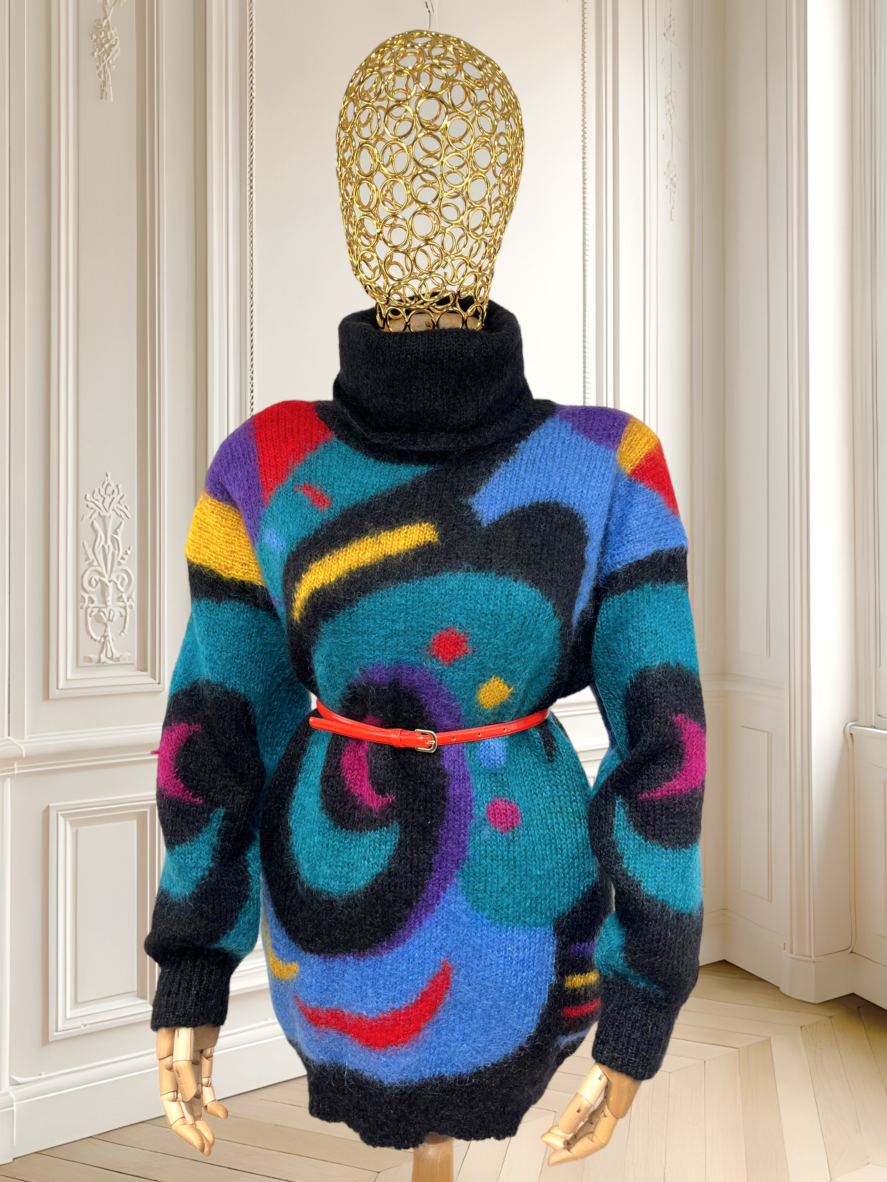 Pulover din mohair cu umeri structurați mărimea L