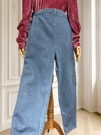 Jeans vintage cu șnur în talie mărimea L