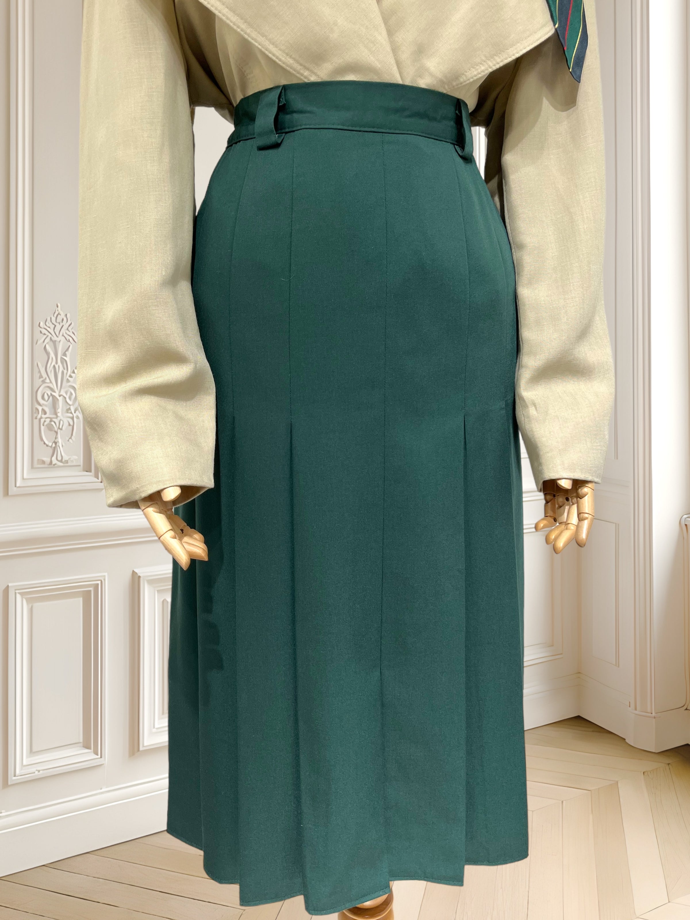 Fustă plisată verde potrivită pentru M/L