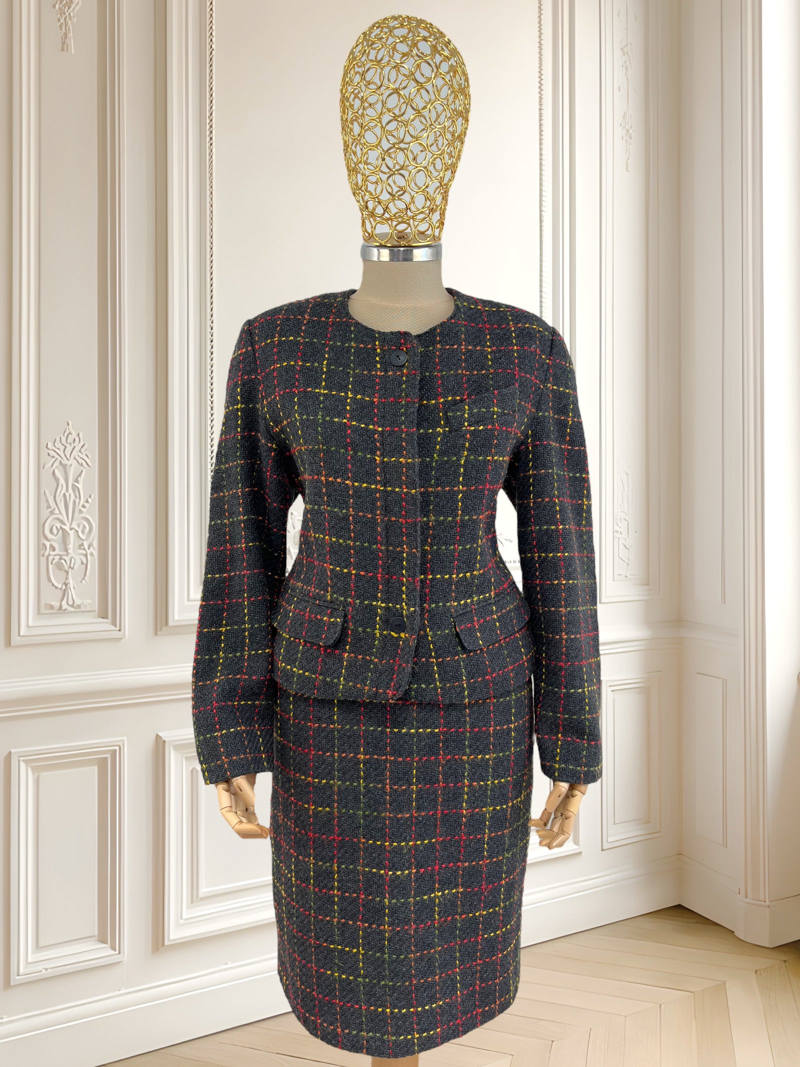 Costum din tweed de lână mărimea S