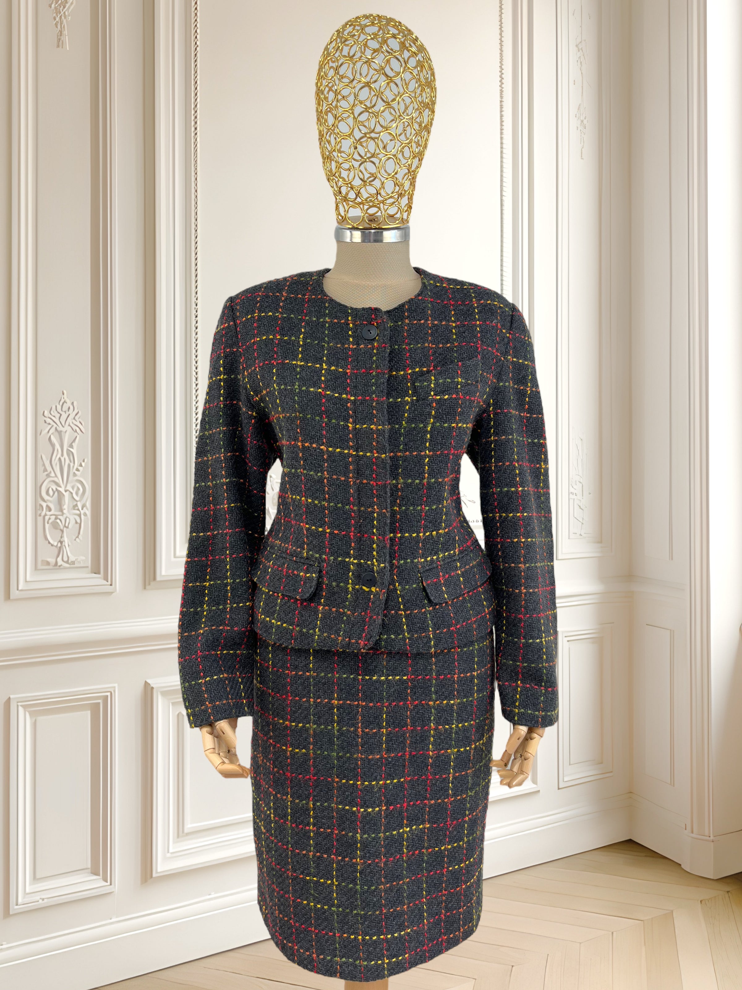 Costum din tweed de lână mărimea S