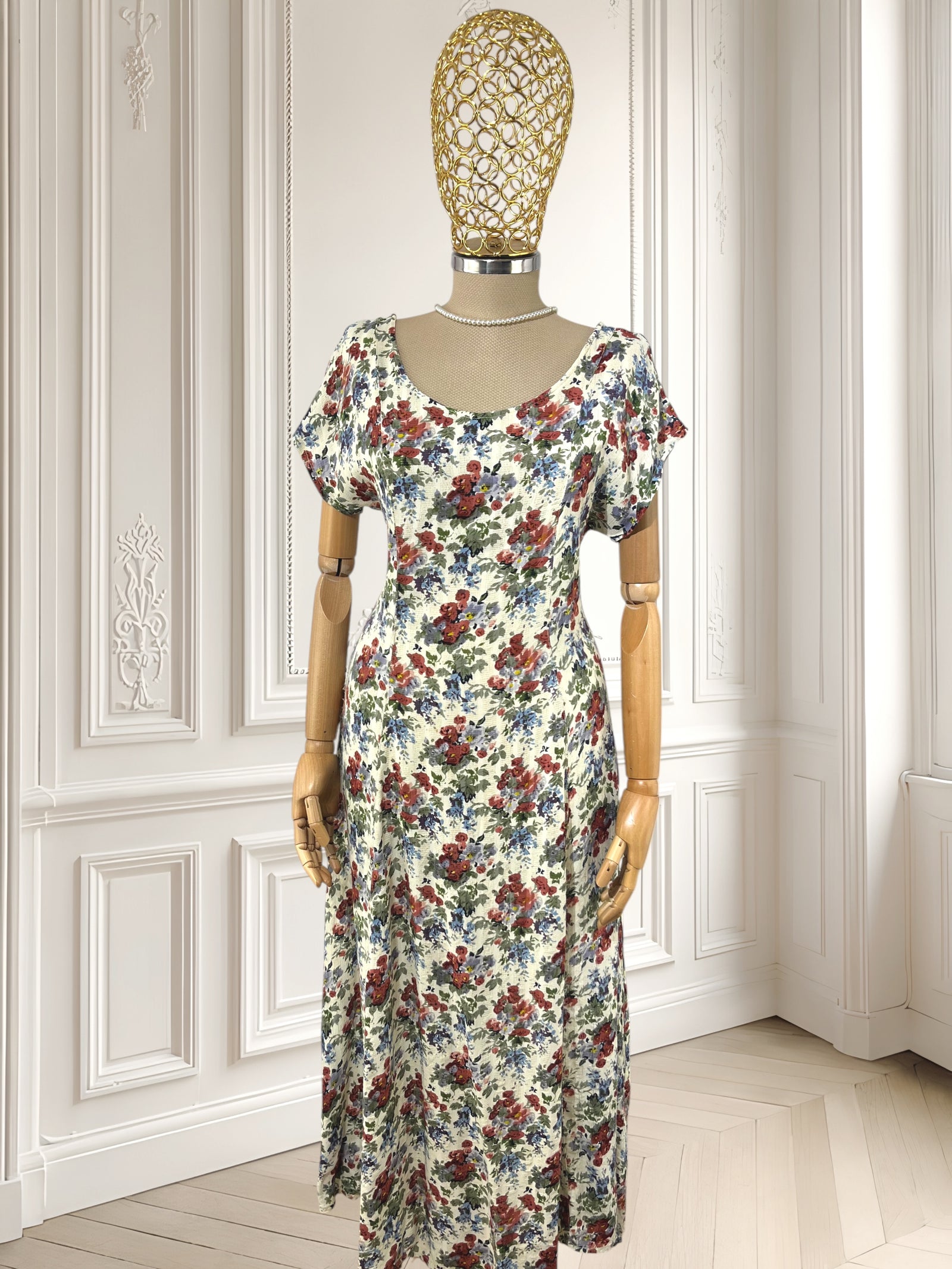Rochie vintage din vâscoză potrivită pentru S/M