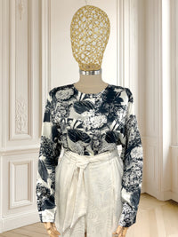 Cămașă satinată cu print floral mărimea M