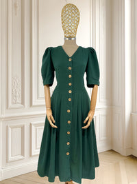 Rochie vintage cu mâneci bufante mărimea M