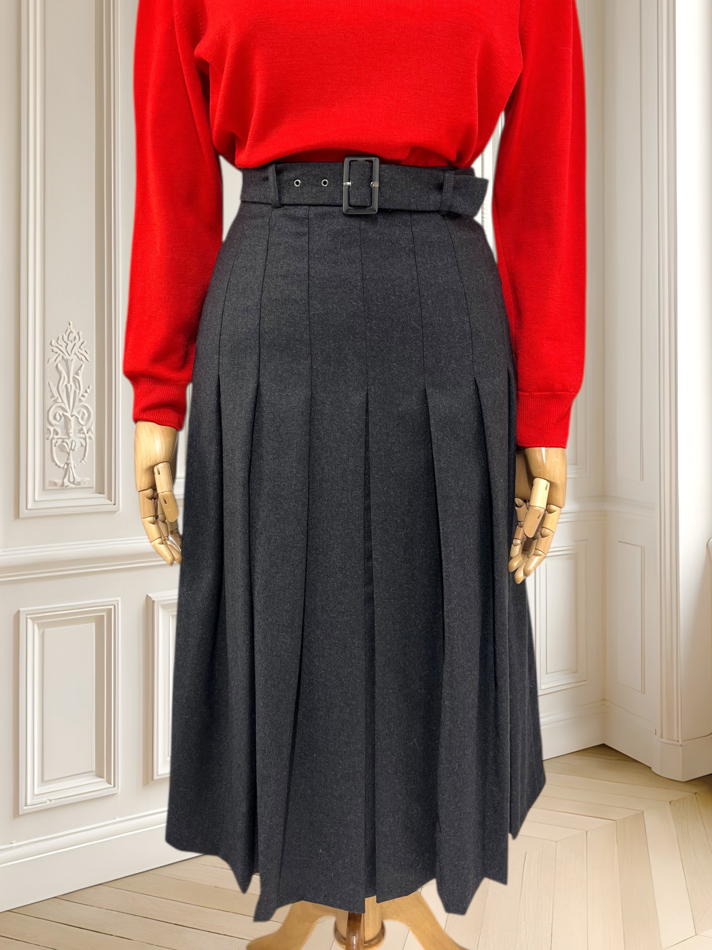 Fustă plisată din lână pură mărimea S