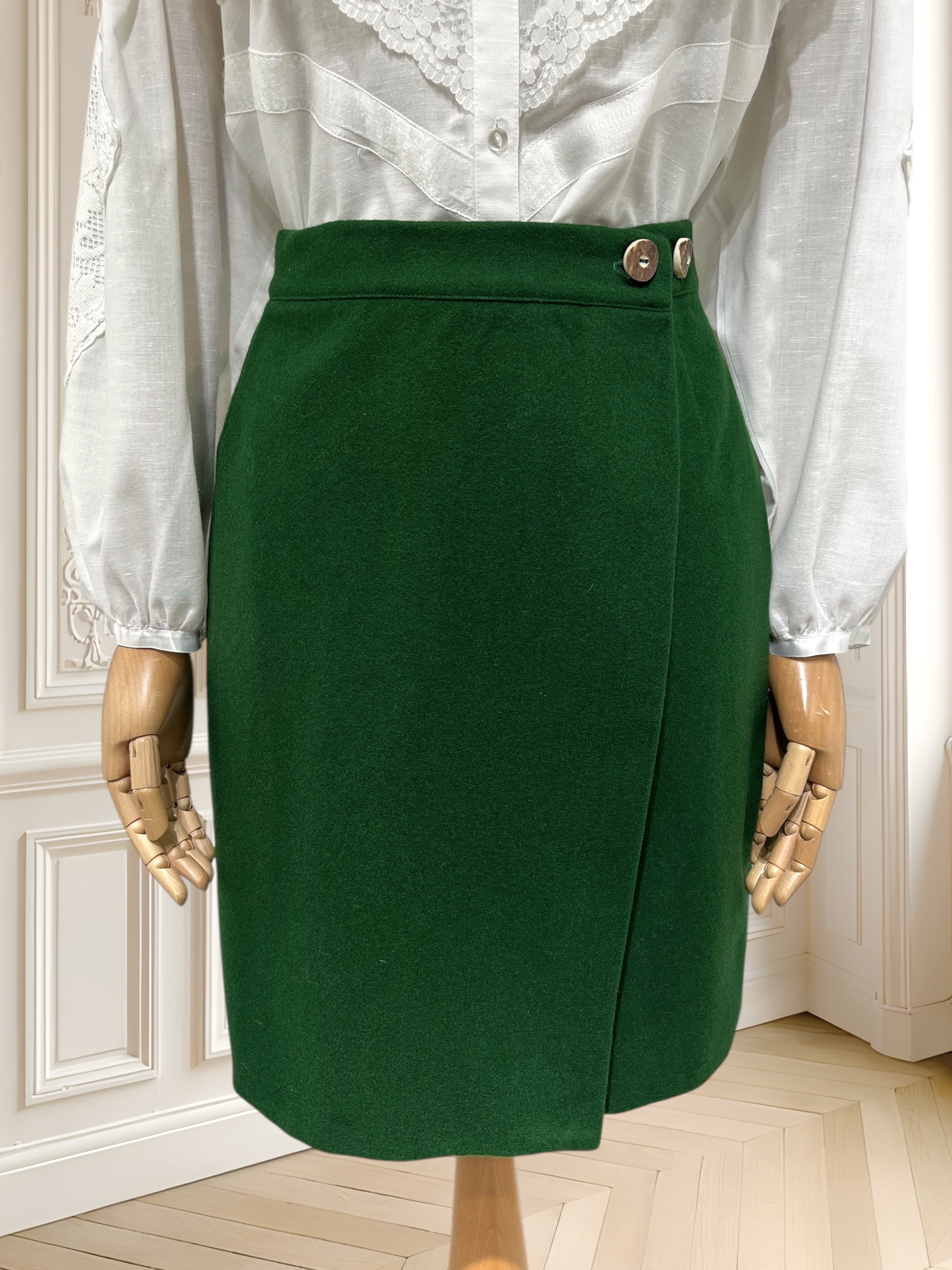 Fustă vintage din lână pură potrivită pentru M/L