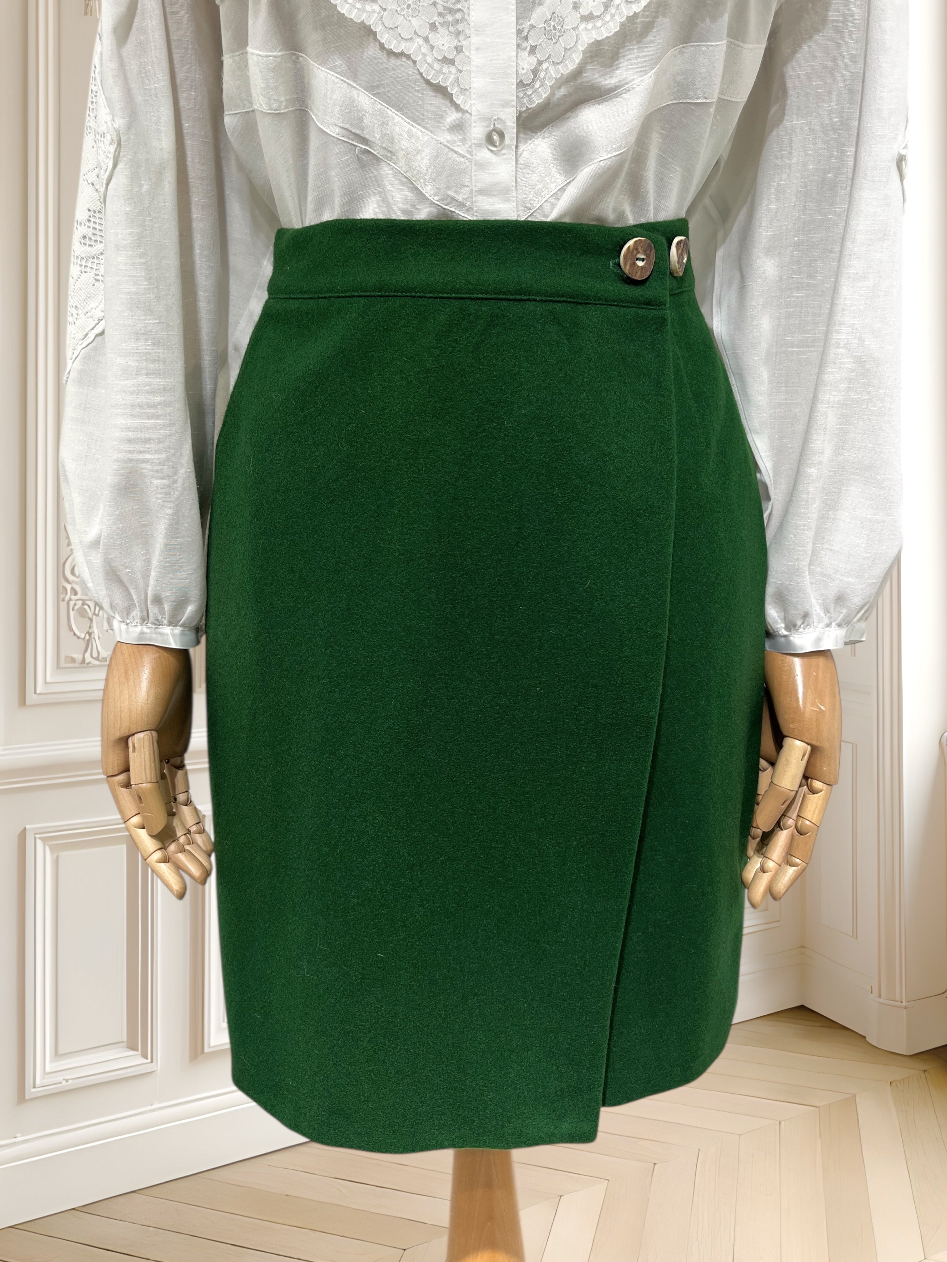 Fustă vintage din lână pură potrivită pentru M/L