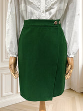 Încarcă imaginea în vizualizatorul Galerie, Fustă vintage din lână pură potrivită pentru M/L
