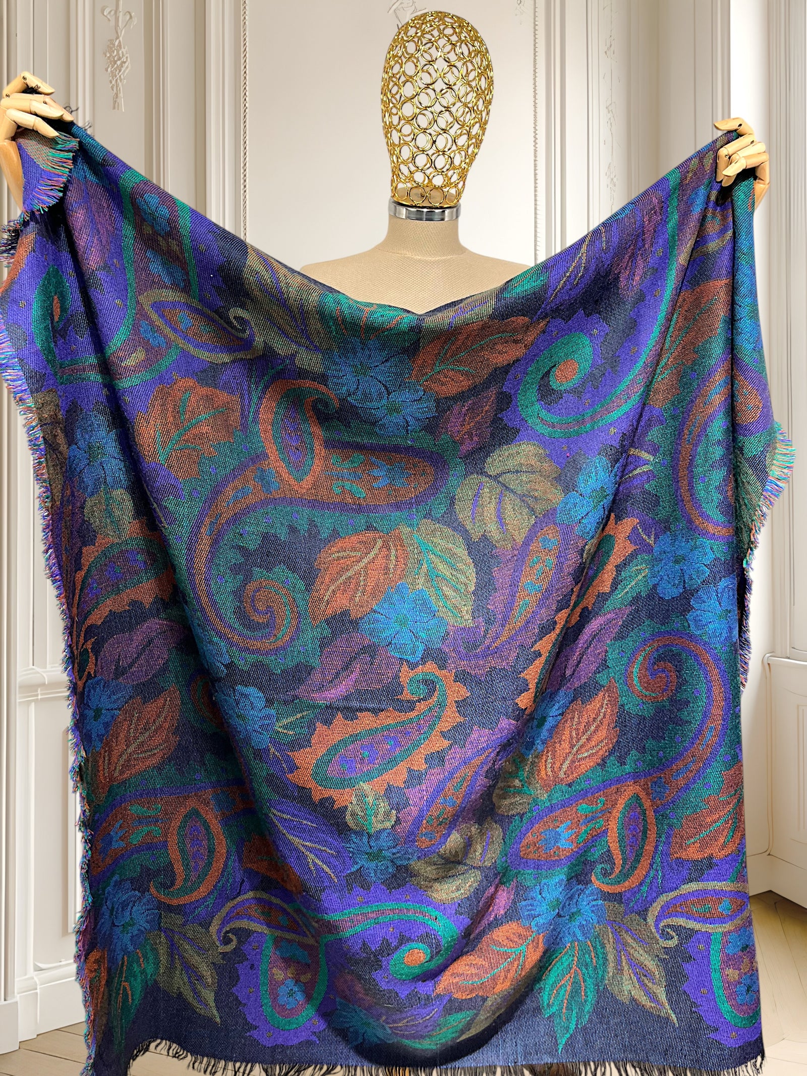Eșarfă maxi cu print paisley
