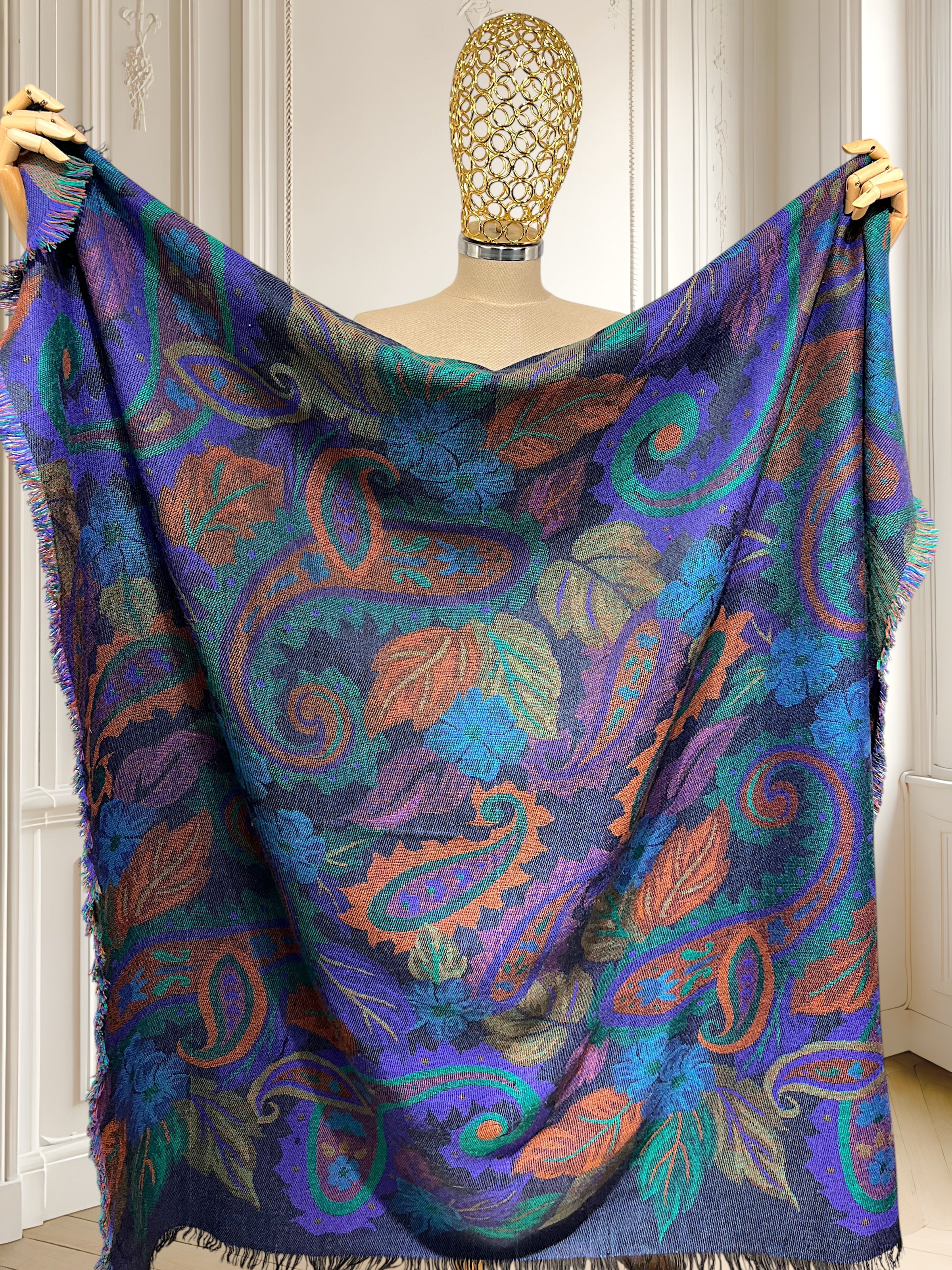 Eșarfă maxi cu print paisley