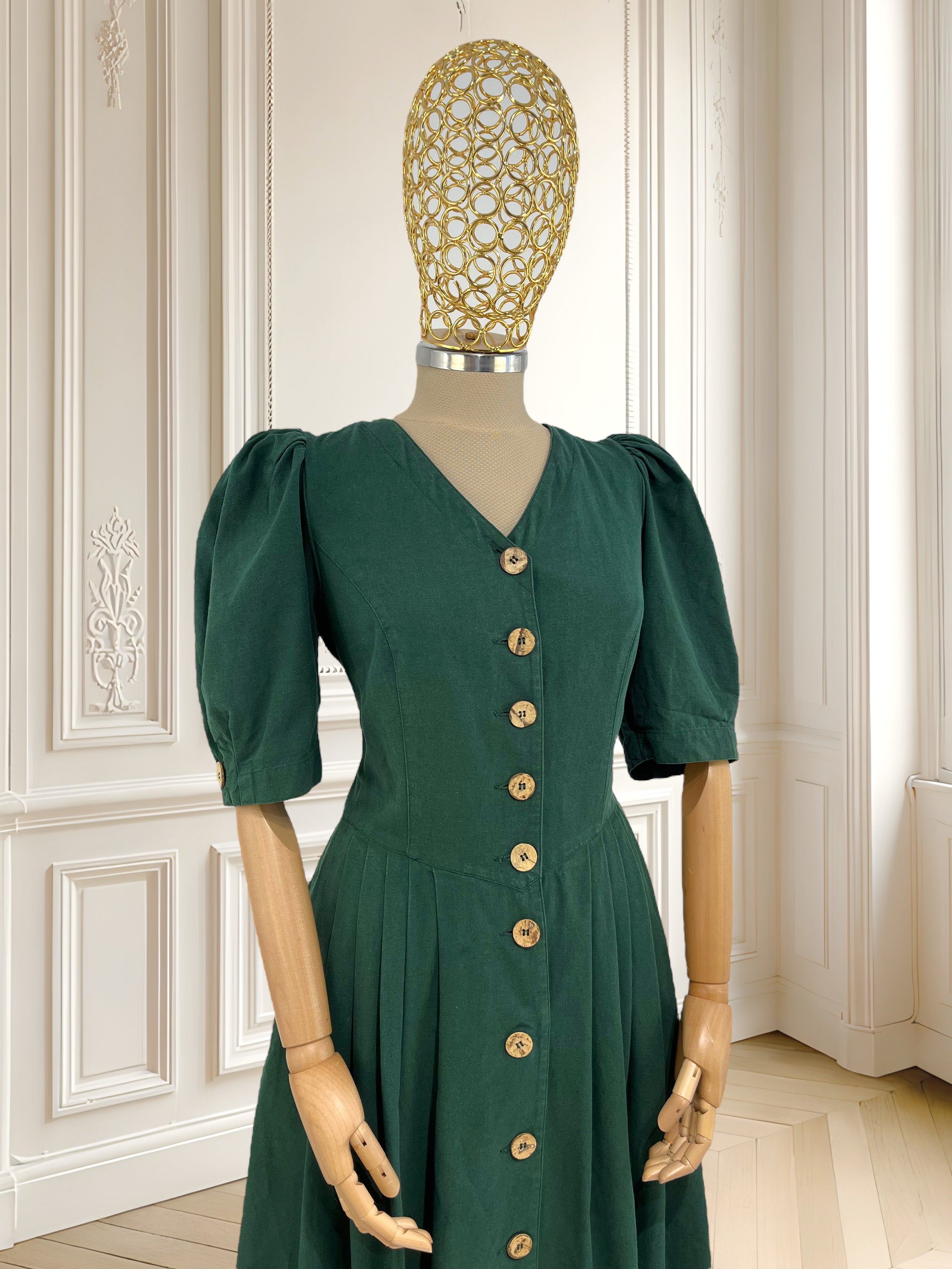 Rochie vintage cu mâneci bufante mărimea M
