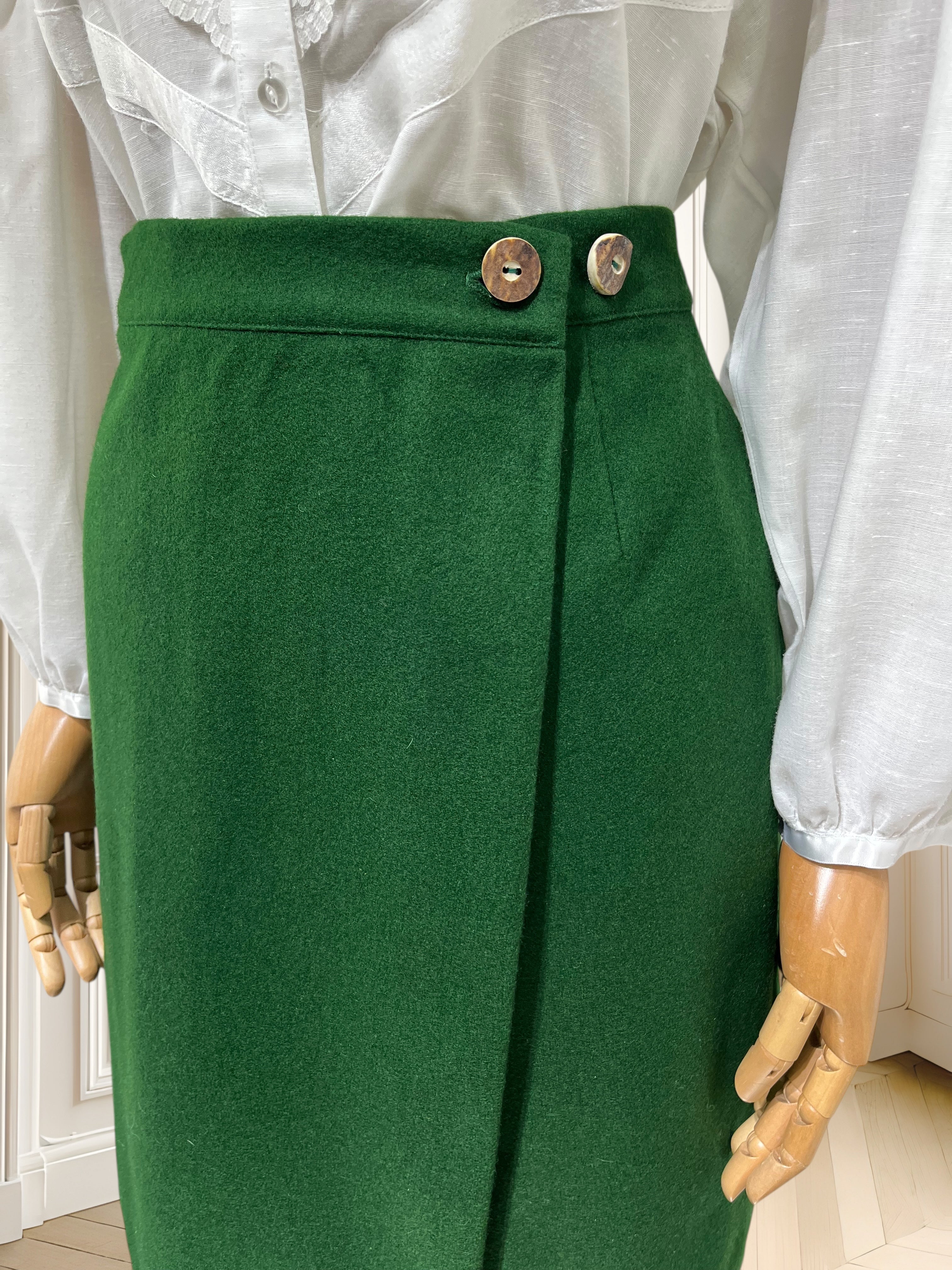 Fustă vintage din lână pură potrivită pentru M/L