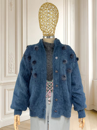 Cardigan vintage din angora potrivit pentru L/XL