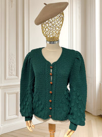 Cardigan vintage lucrat manual mărimea L
