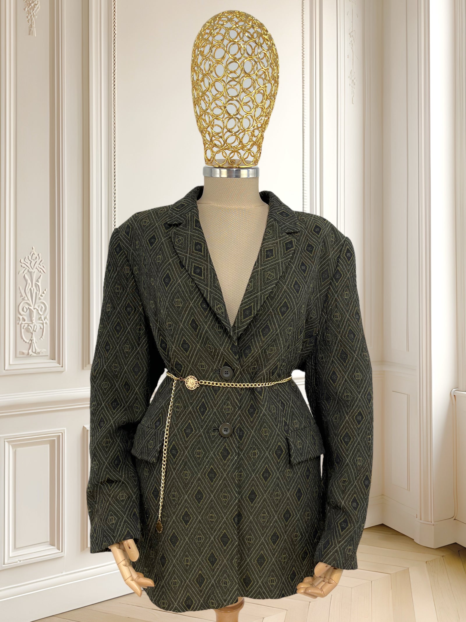 Sacou vintage din brocart mărimea L