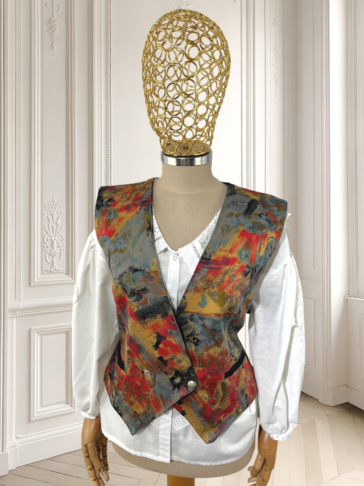Vestă vintage cu print abstract mărimea L