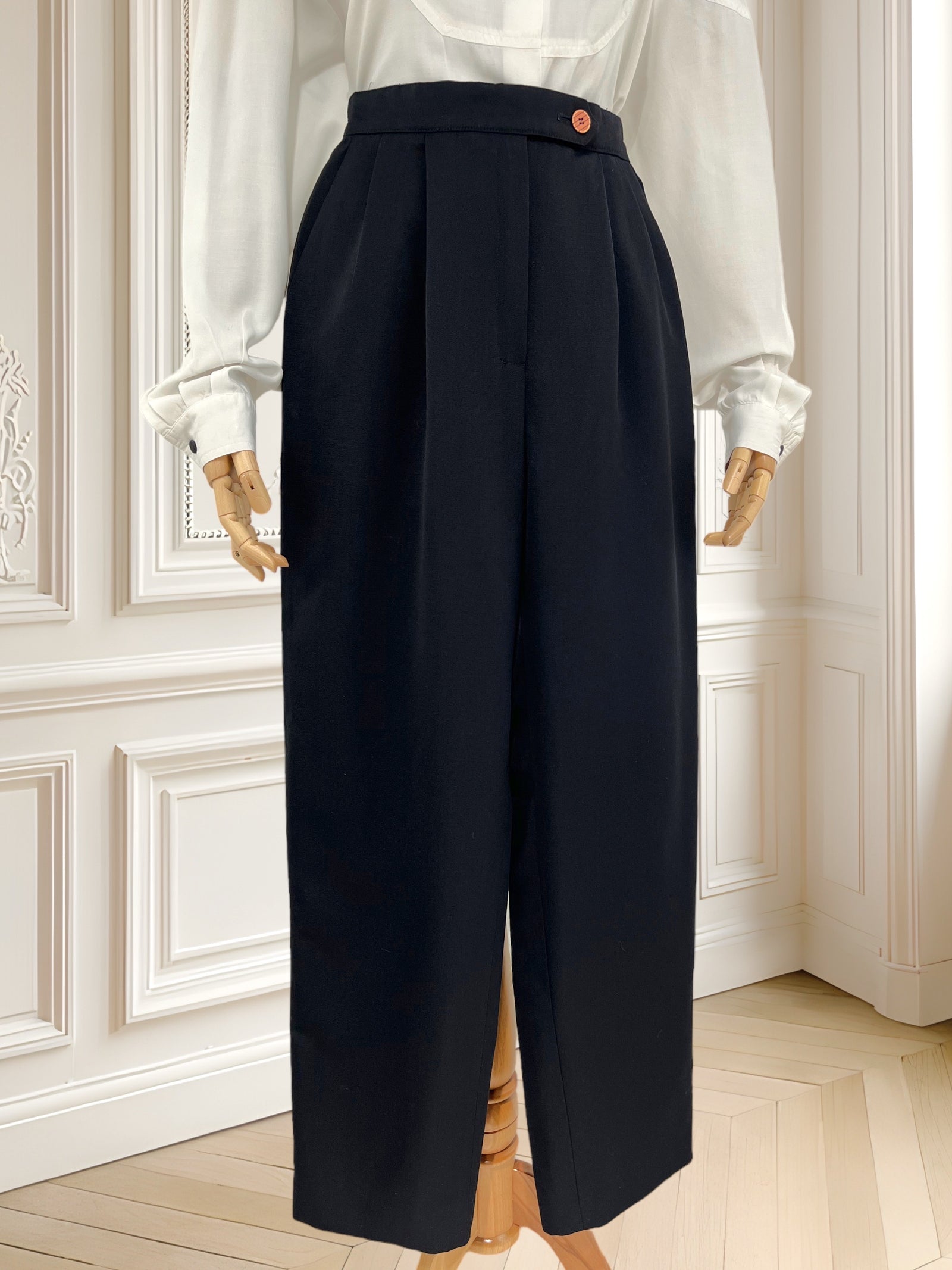 Pantaloni din amestec de lână pură mărimea S