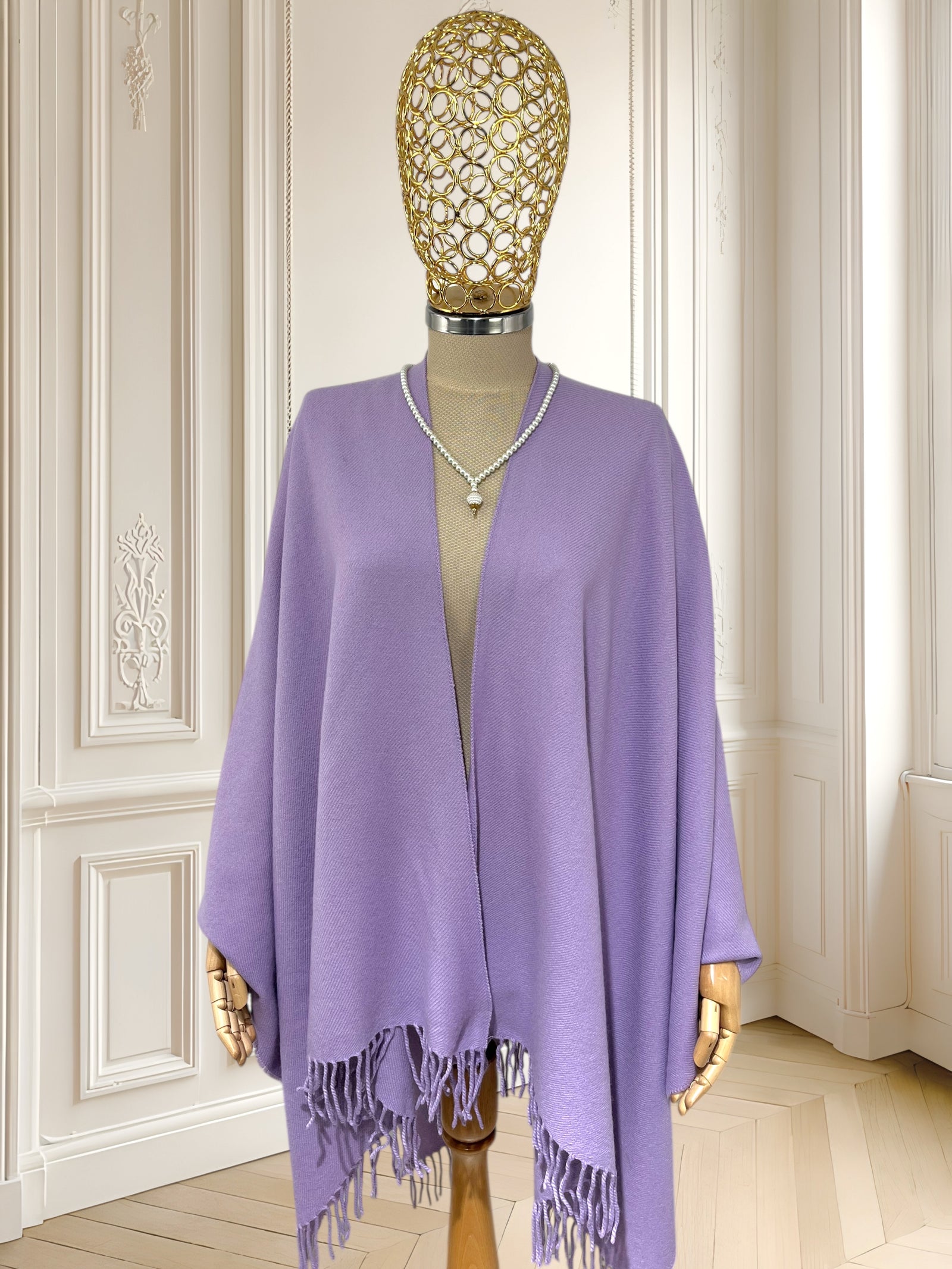 Capă lila din amestec de lână