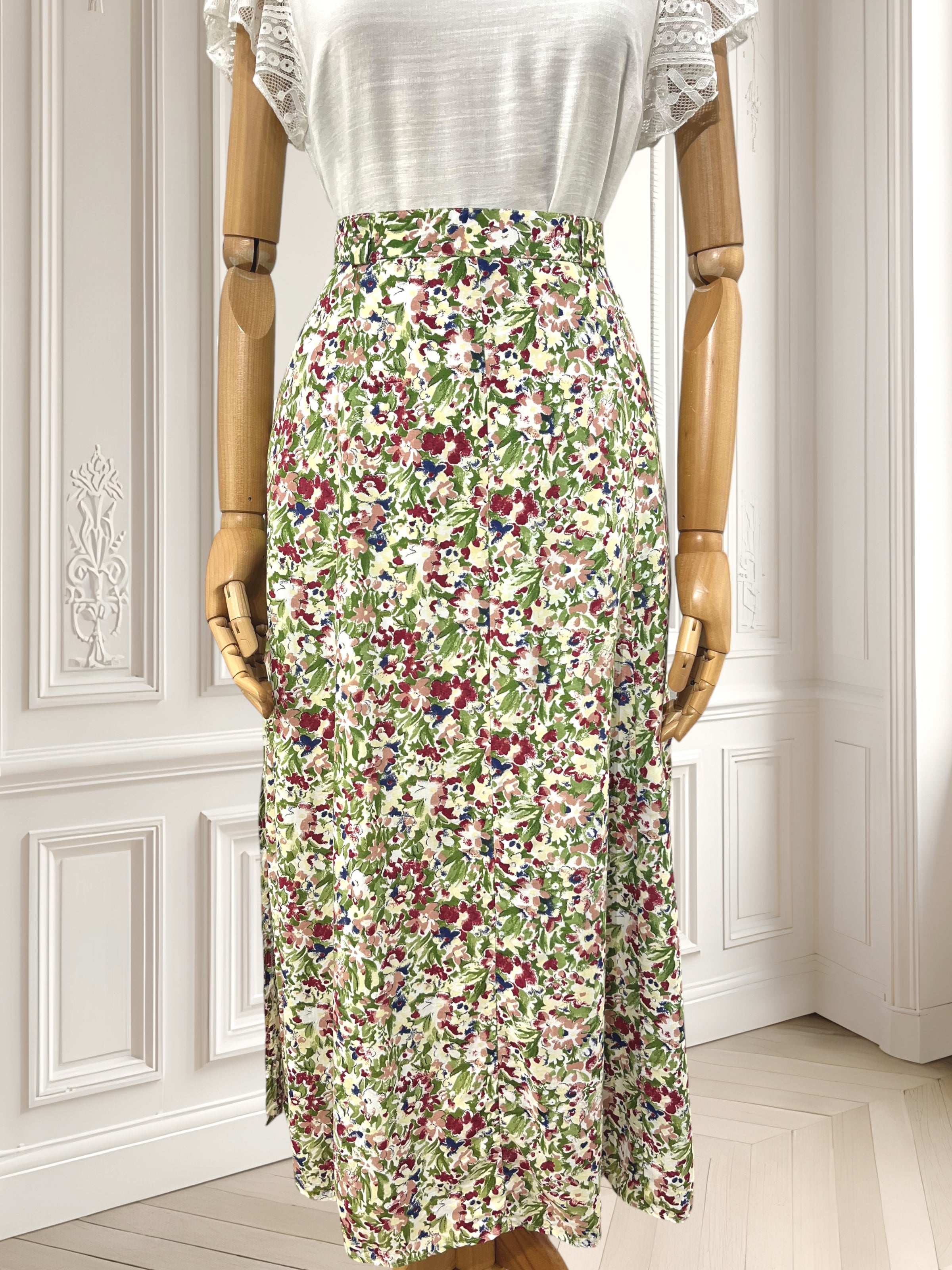 Fustă din vâscoză cu print floral mărimea M