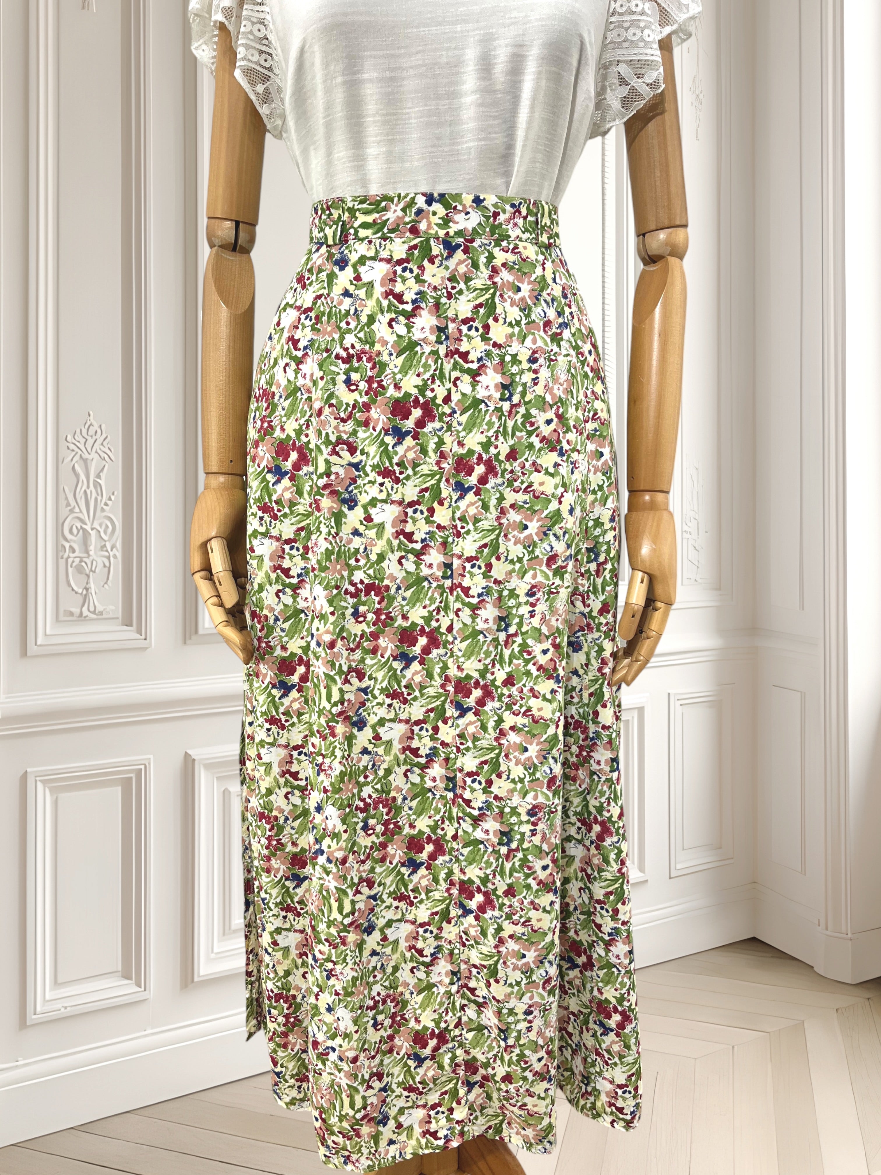 Fustă din vâscoză cu print floral mărimea M