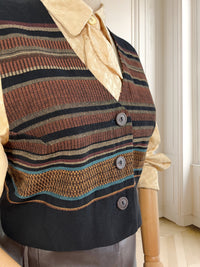 Vestă vintage din amestec de in mărimea M