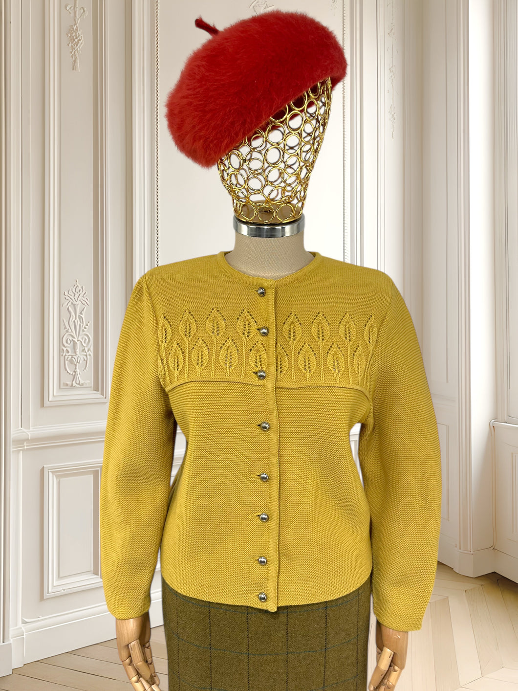 Cardigan vintage din lână pură mărimea L