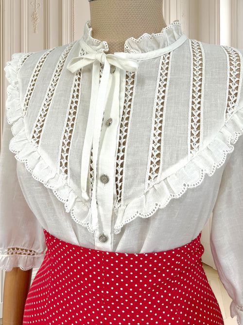 Cămașă vintage albă potrivită pentru M/L