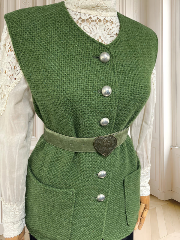 Vestă vintage din lână pură mărimea M