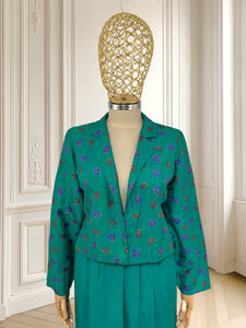Bolero vintage din mătase potrivit pentru M/L