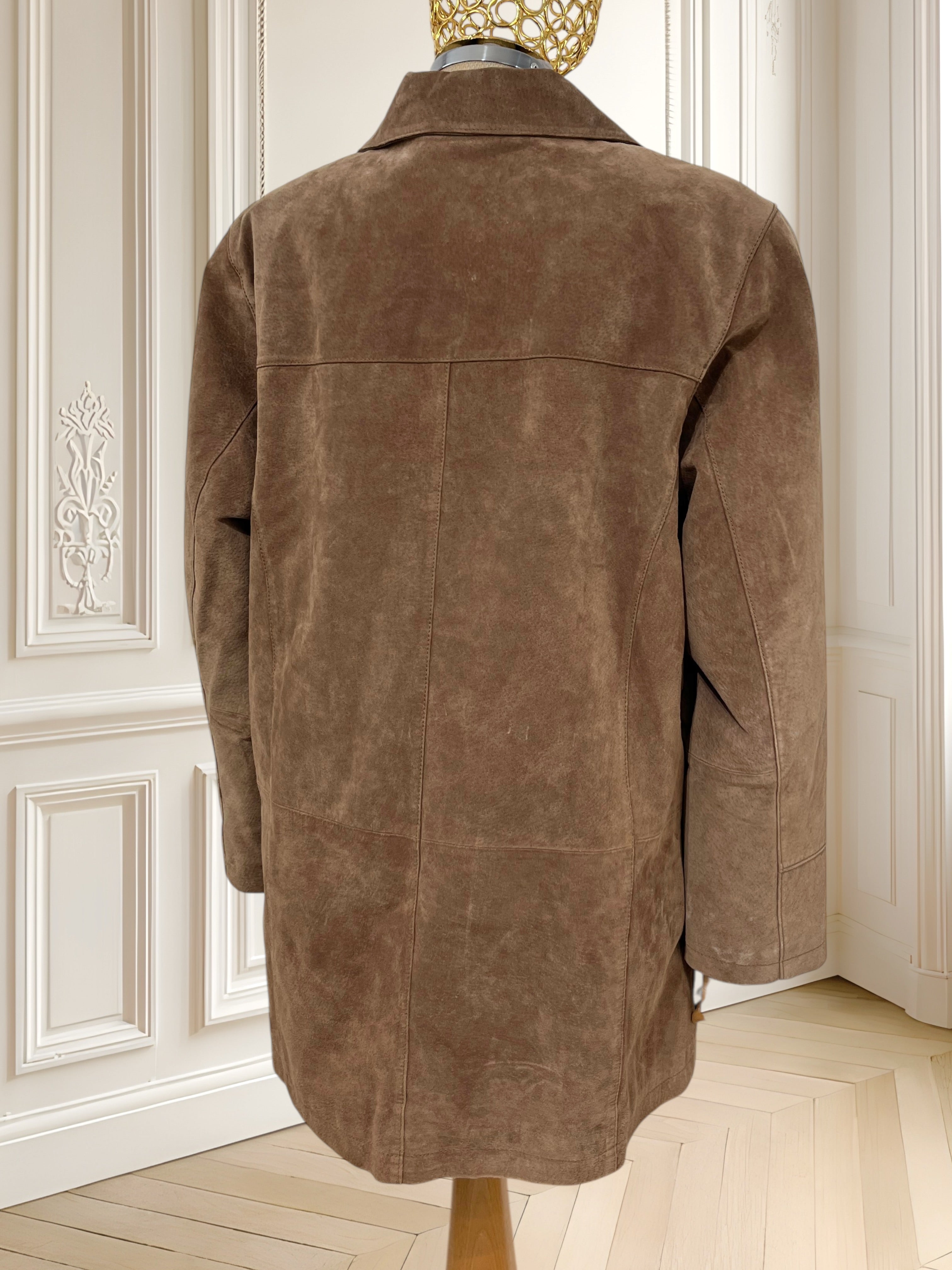 Jachetă vintage din piele întoarsă mărimea XL