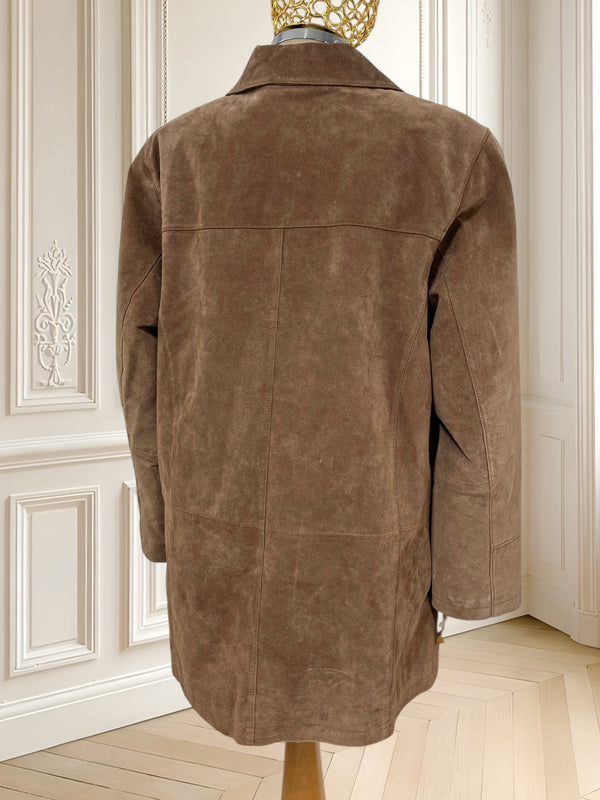 Jachetă vintage din piele întoarsă mărimea XL
