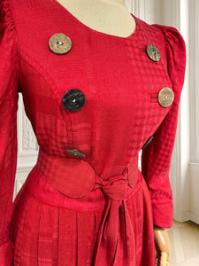 Rochie vintage din mătase și lână pură mărimea S