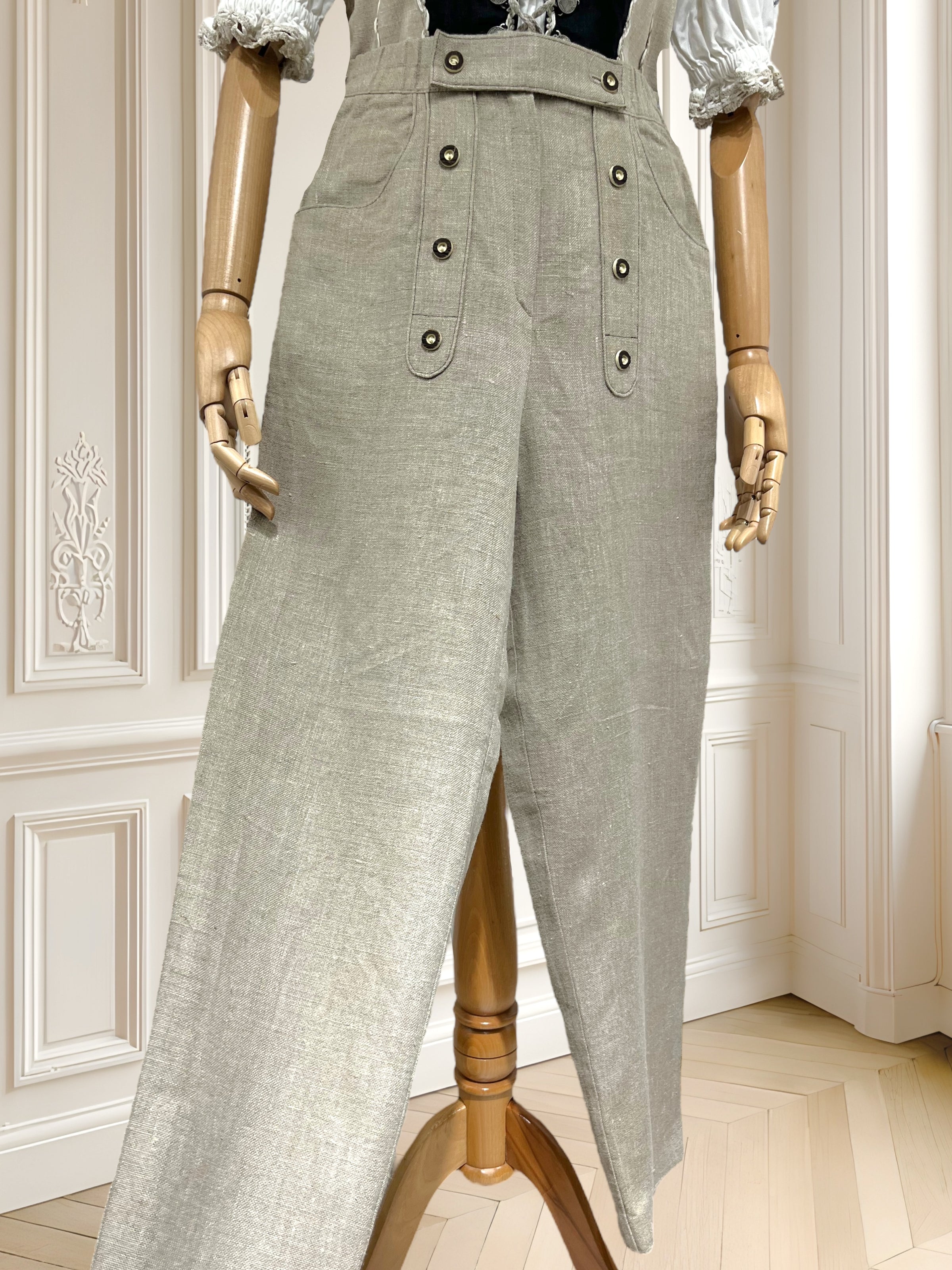 Pantaloni vintage din amestec de in mărimea M