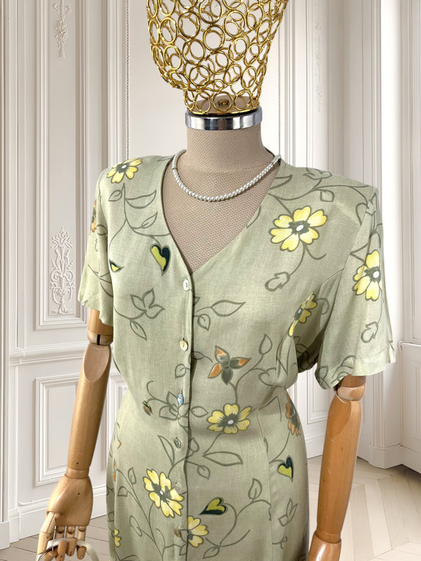 Rochie vintage din vâscoză mărimea XL