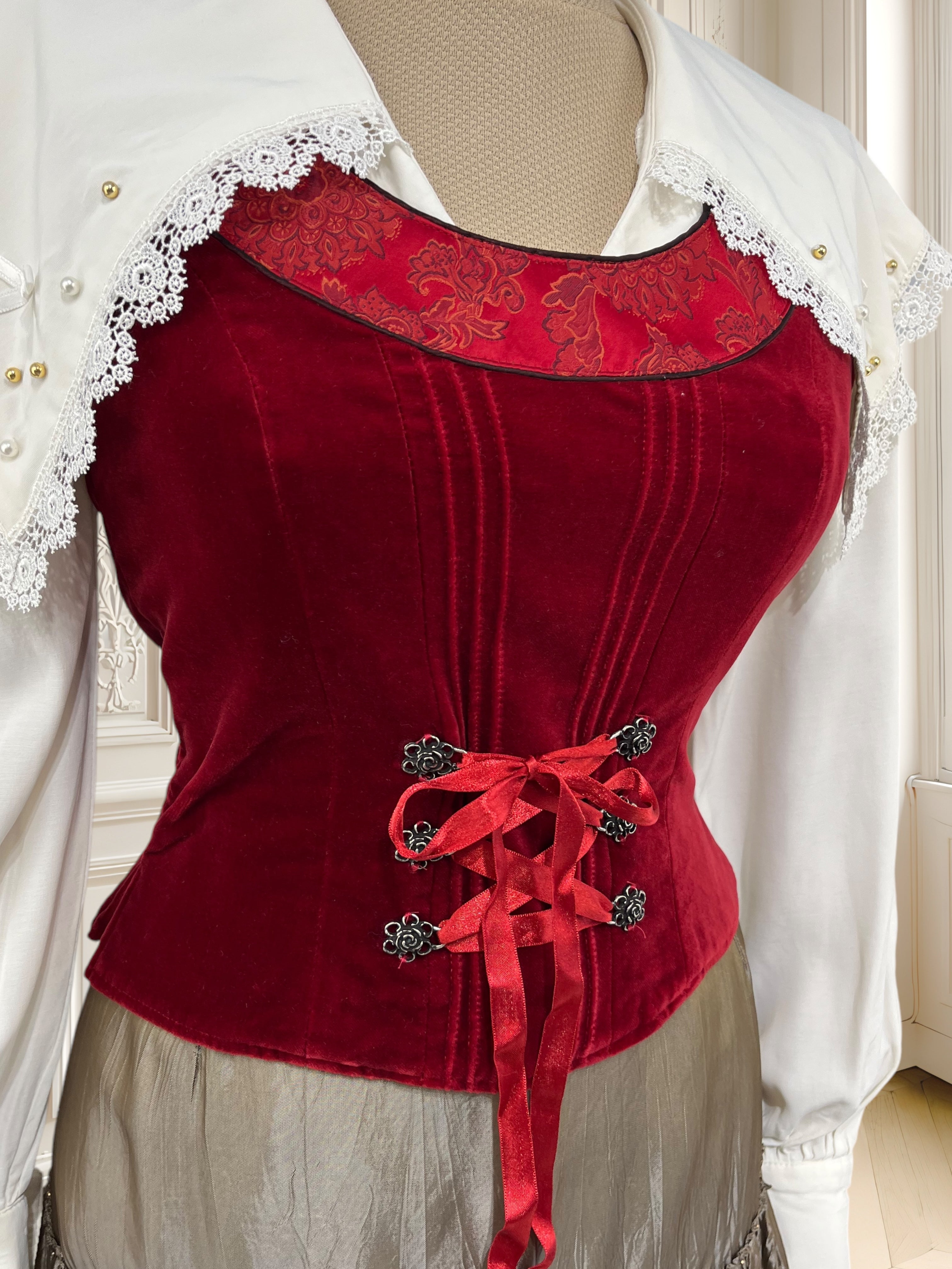 Corset vintage din catifea mărimea XS