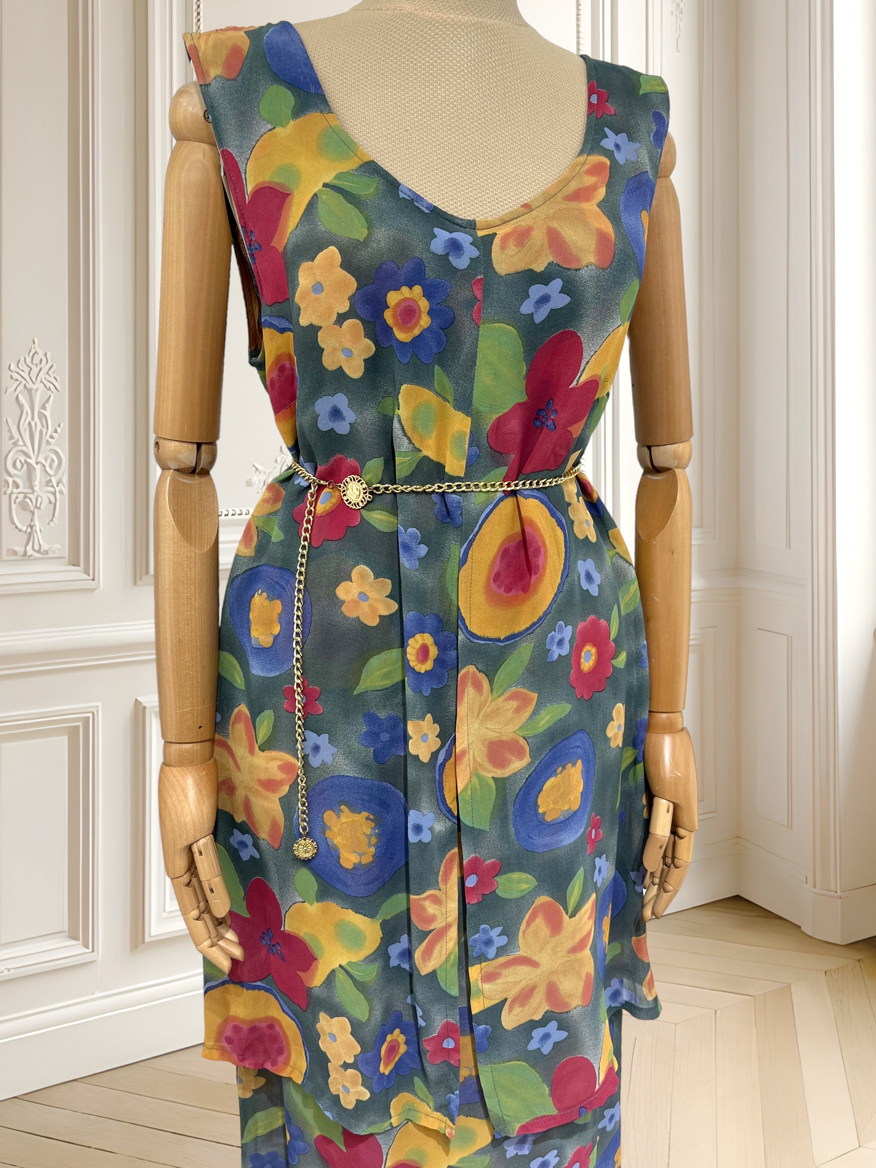 Rochie vintage din vâscoză mărimea L