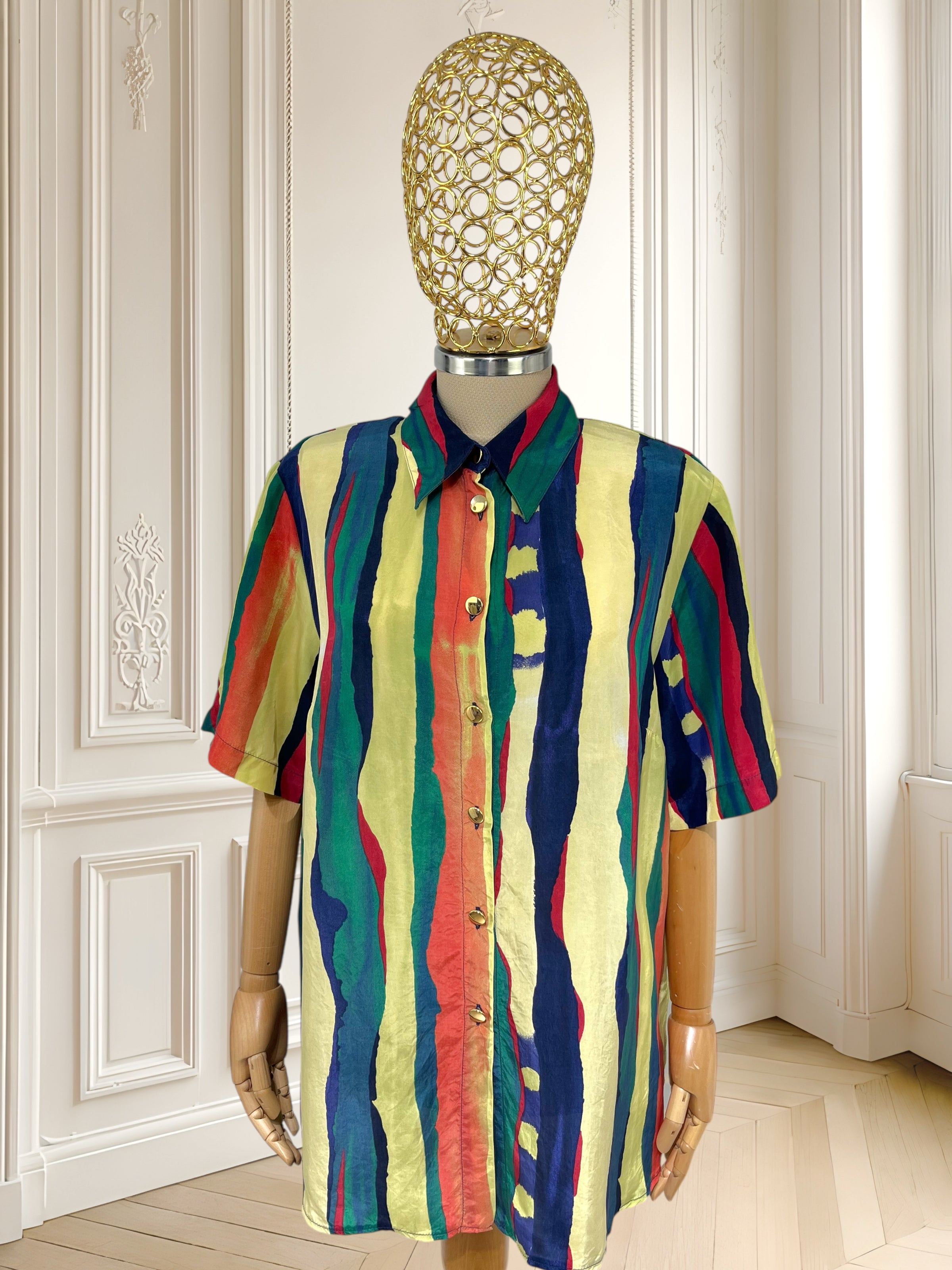 Cămașă vintage din cupro mărimea XL