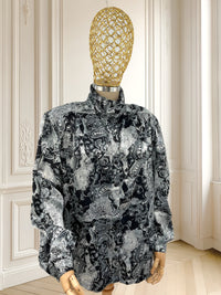 Cămașă satinată cu print paisley potrivită pentru L/XL
