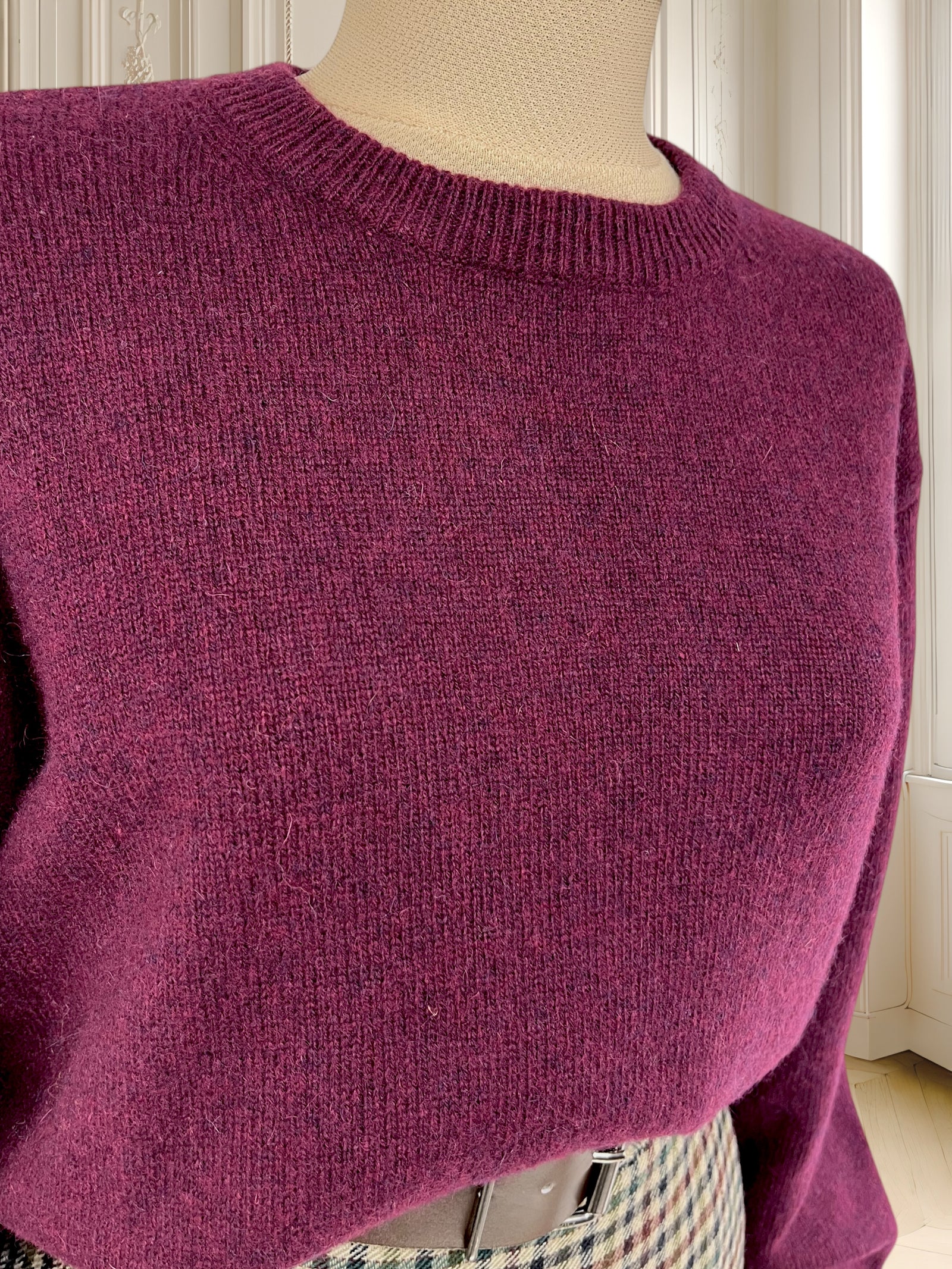 Bluză purpurie din lână pură mărimea XL