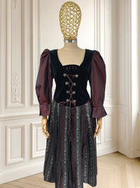 Rochie vintage cu inserție de catifea potrivită pentru M/L