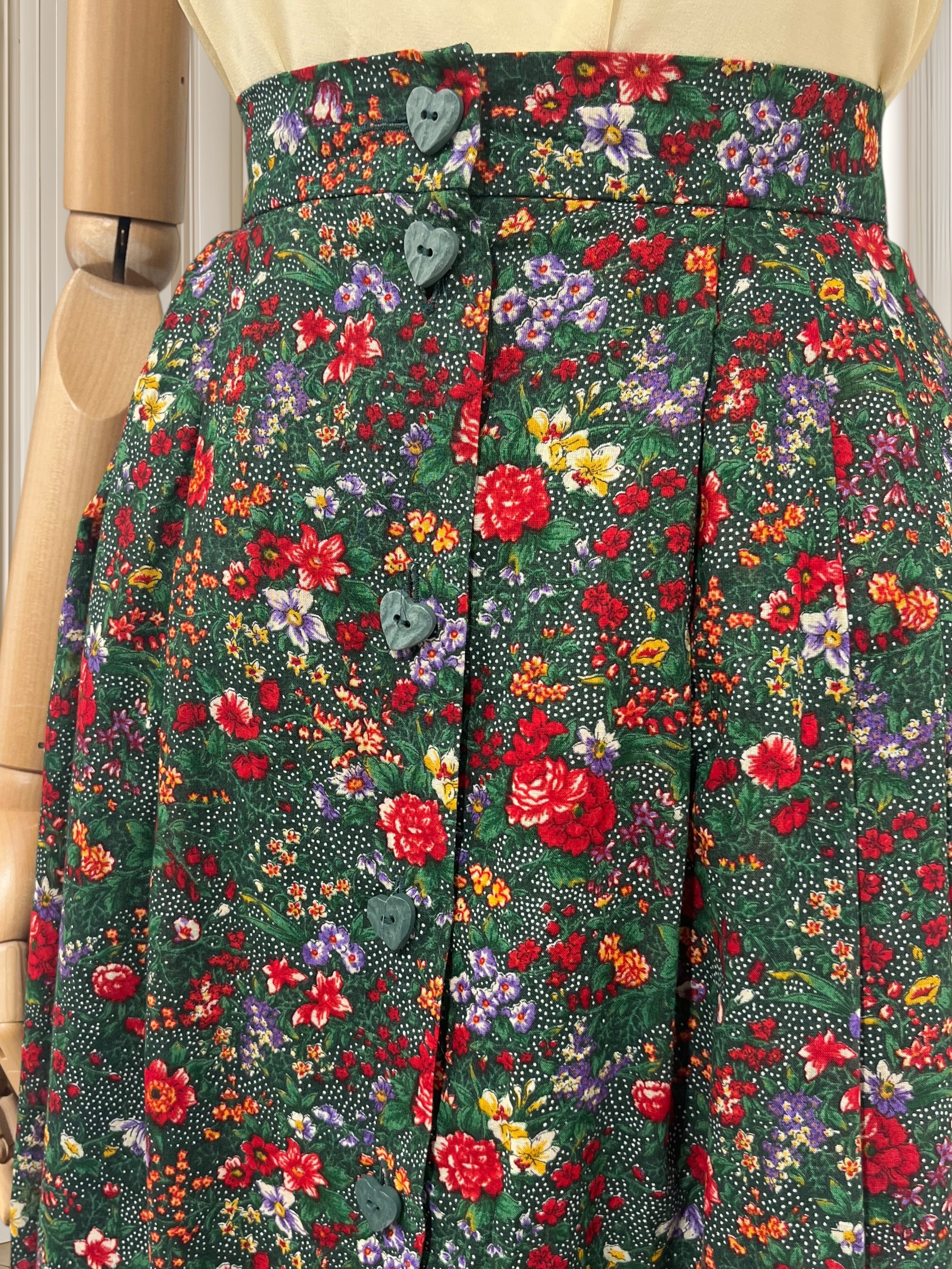 Fustă vintage cu print floral mărimea M