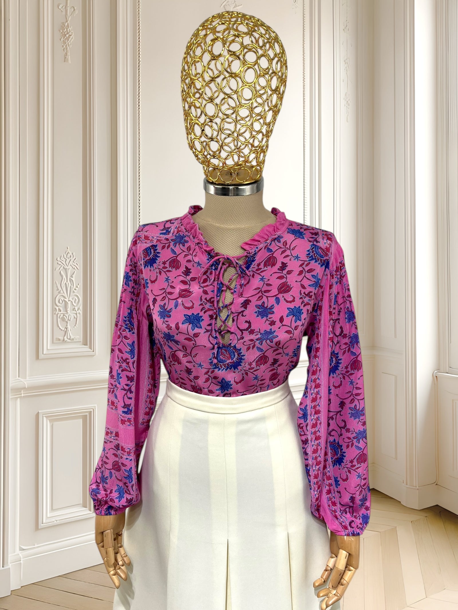 Cămașă din vâscoză cu print floral potrivită pentru XS/S