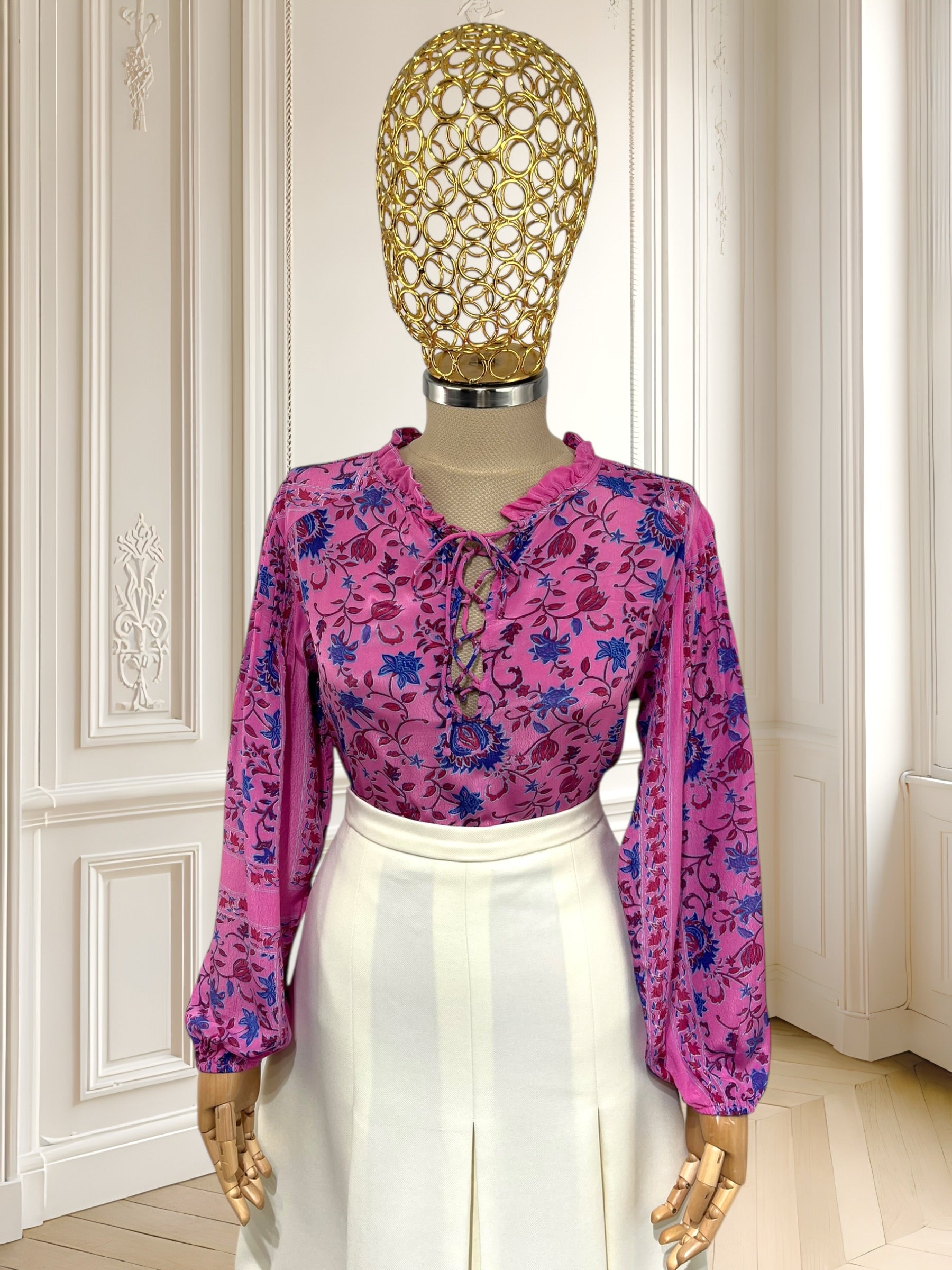 Cămașă din vâscoză cu print floral potrivită pentru XS/S